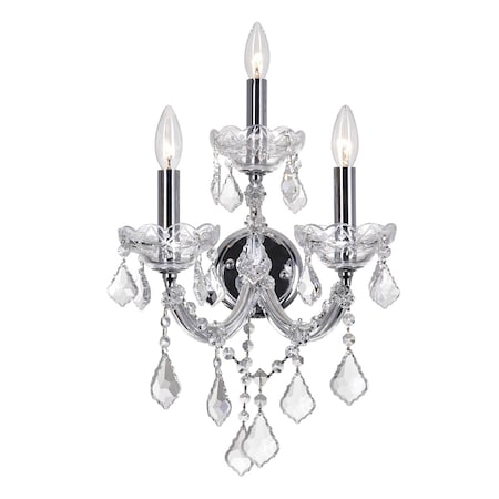 Cwi Lighting Maria Theresa 3 Light Wall Sconce With Chrome Finish 8318W12C-3 (Clear)